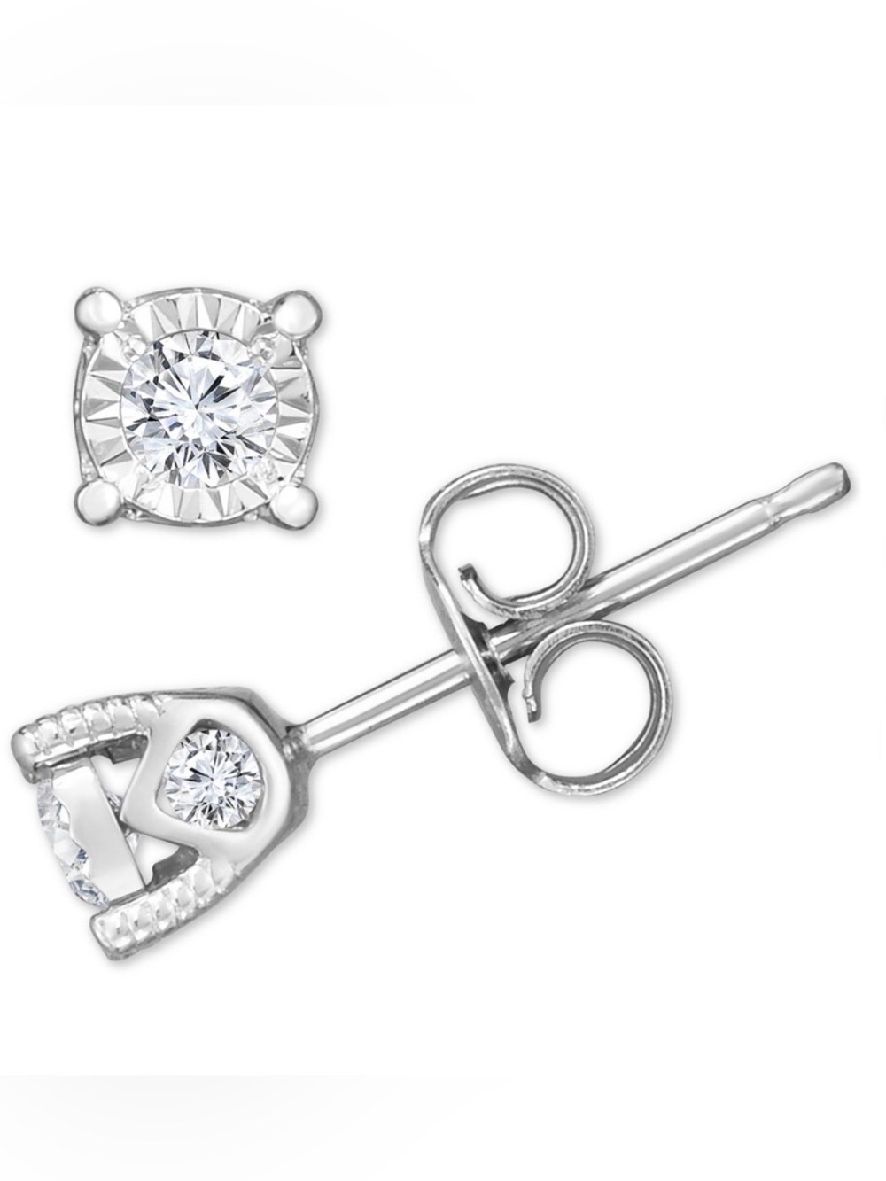 TruMiracle Diamond Stud Earrings (3/8 ct. t.w.) in 14k White Gold